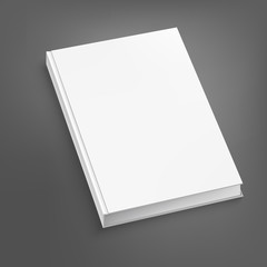 White open book on grey table. Vector illustration