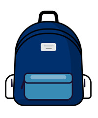 Backpack icon vector illustration. Backpack in a flat style. Vector illustration. School bag.Travel, camping or hiking. Tourism. Luggage.