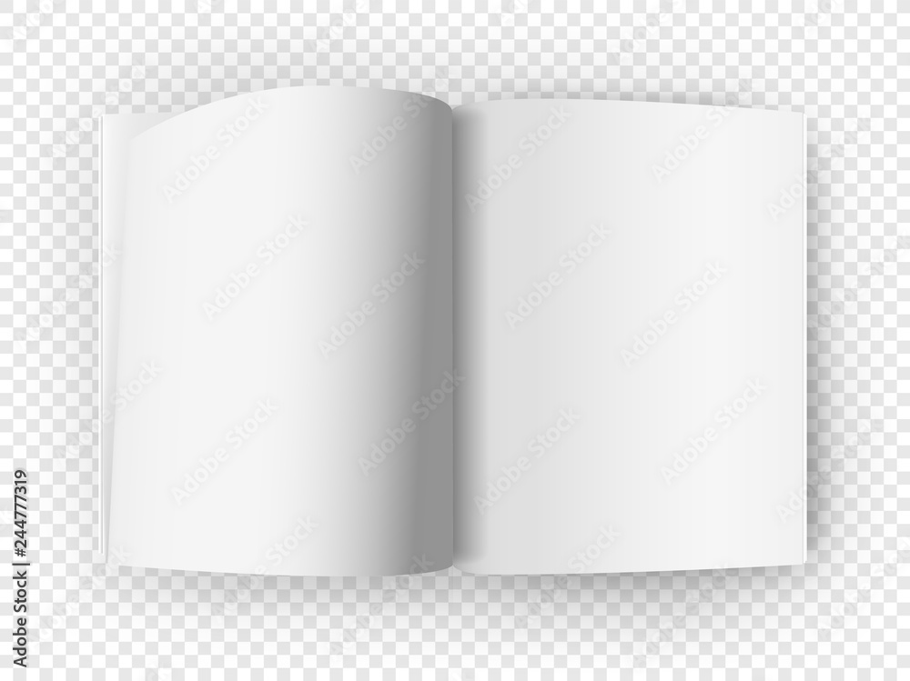Poster White open book isolated on transparent background