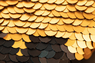 Texture of gold payette sequins