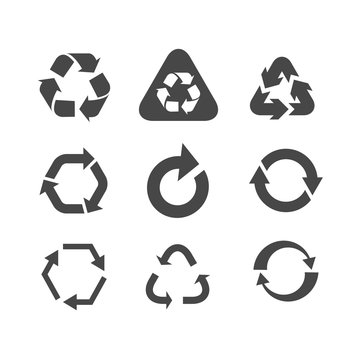 Collection of different arrow icons isolated on white. Vector clip-art