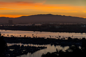 Naklejka premium Sunrise in Downtown, San Diego, CA
