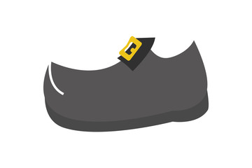 shoe with golden buckle