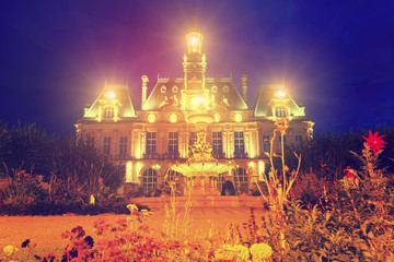 Limoges City Hall in twilight