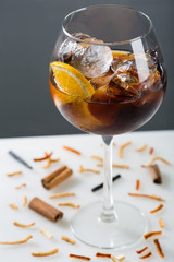 Vermouth with orange slide