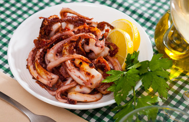Fried tentacles squid