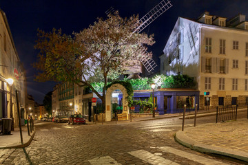 Paris. Old street on the Montmartre hill.