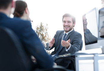 business team in the workplace in the office.