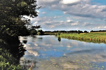 Wolkenspiegelungen im Fluss