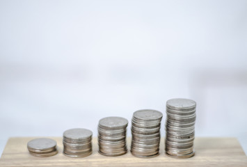 5 rows of coins arranged in ascending order