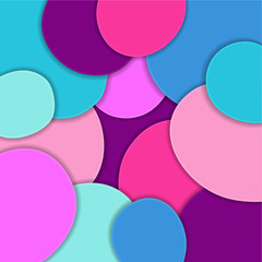 Colored paper waves, abstract, geometric background texture layers of depth in shades of blue, purple, pink. Paper cut style.