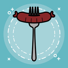 fork with sausage design