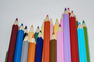 color pencils isolated on white background