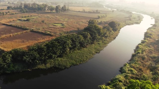 Beautiful river is going towards infinite point