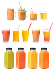 Glass of orange juice isolated on white