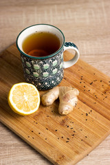 Tea with lemon and ginger