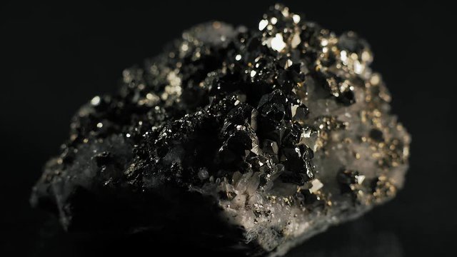 Macro, Piece of Mountain Mineral on Black Background