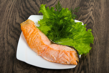 Steamed salmon