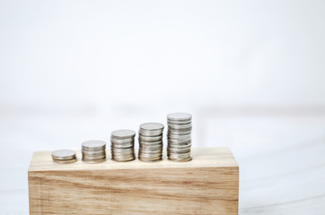 5 rows of coins arranged in ascending order