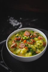 stew with fresh vegetables and sausages