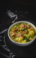 stew with fresh vegetables and sausages