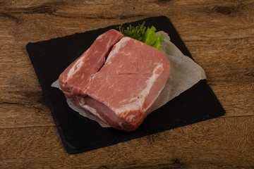 Raw pork meat for baking
