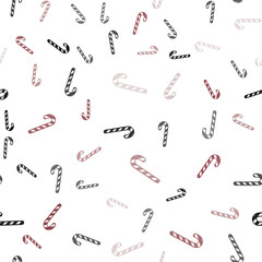 Light Red vector seamless pattern with delicious xmas candies.