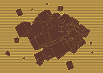 背景素材　四角形　線画