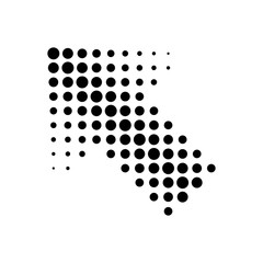 Pointer in halftone dots design. Vector illuctration isolated on white