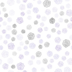 Light Purple vector seamless natural backdrop with flowers.