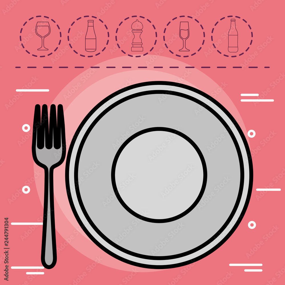 Poster plate and fork design