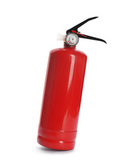 Fire extinguisher on white background. Safety equipment