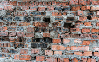 old red brick wall background