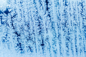 abstract frozen background on the winter window