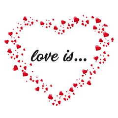 love Valentine s day postcard. Free space for text message. Vector illustration.