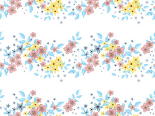 Obraz na płótnie Canvas Fashionable pattern in small flowers. Floral seamless background for textiles, fabrics, covers, wallpapers, print, gift wrapping and scrapbooking. Raster copy