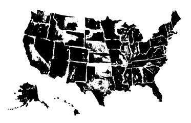 Obraz na płótnie Canvas Drawing Art Map Of United States Of America Spot