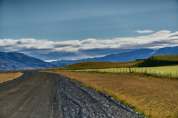 Fototapeta premium gravel road in mountains