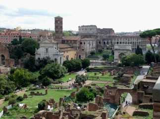 Obraz premium Foro Romano, en la ciudad de Roma.