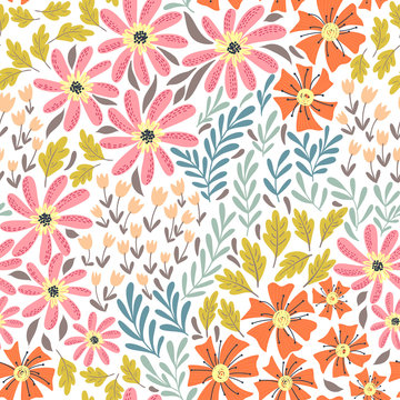 Simple wild flowers pattern