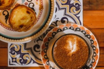 Coffee and Belem cake