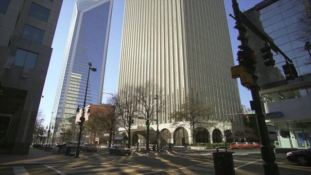 charlotte city uptown signal crossing timelapse