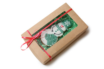 ginger cookies in glaze on a white background