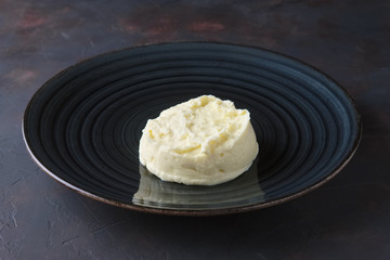 Plate with mashed potato