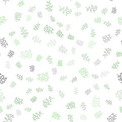 Light Green vector seamless elegant template with leaves, branches.