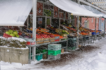 Snow and fruits