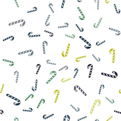 Light Blue, Green vector seamless background with tasty xmas sweets.