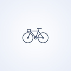 Fototapeta na wymiar Road bike, vector best gray line icon