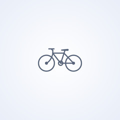 Urban bike, vector best gray line icon