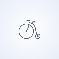 Vintage bike, vector best gray line icon